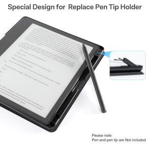 CoBak Case for Kindle Scribe - All New PU Leather Cover with Auto Sleep Wake Feature for Kindle Scribe 10.2" 2022 & 2024 Released with Pen Holder