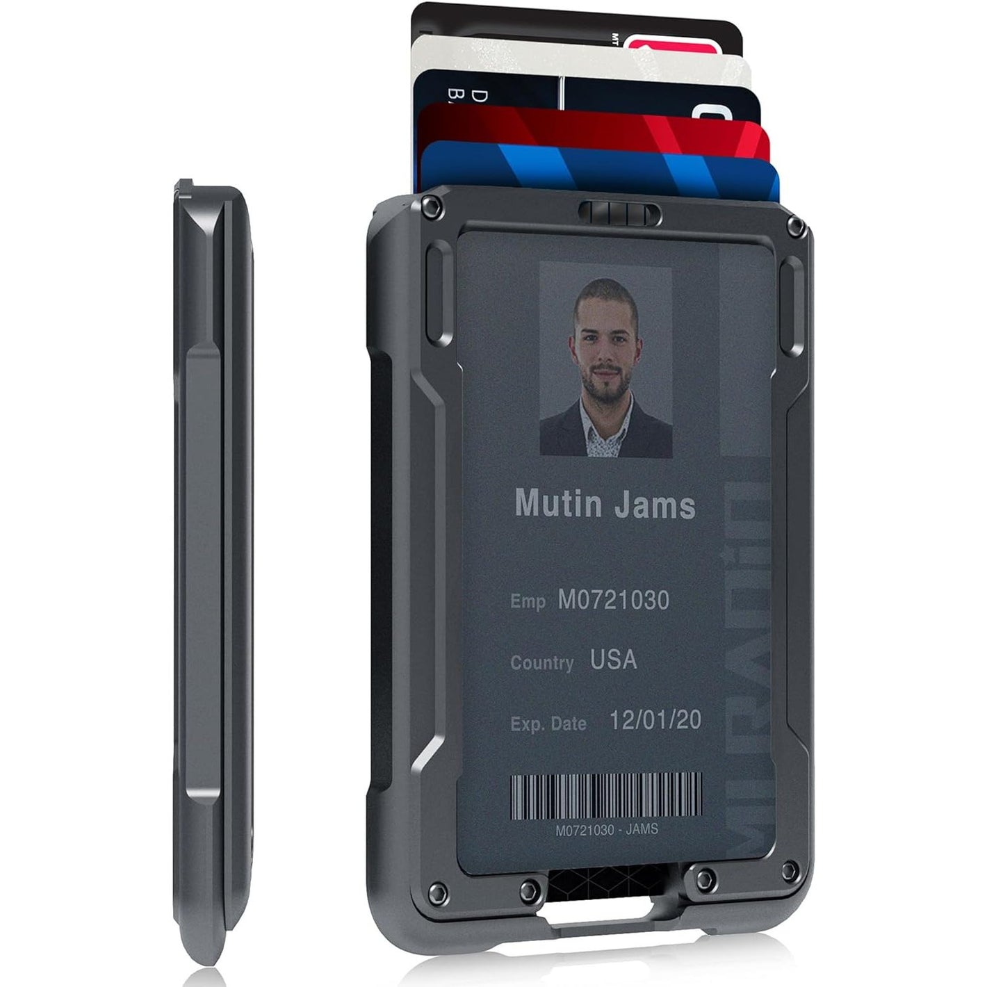 MURADIN Aluminum Wallet for ID – Metal Card Holder RFID Wallets – Minimalist Cards Case for Men