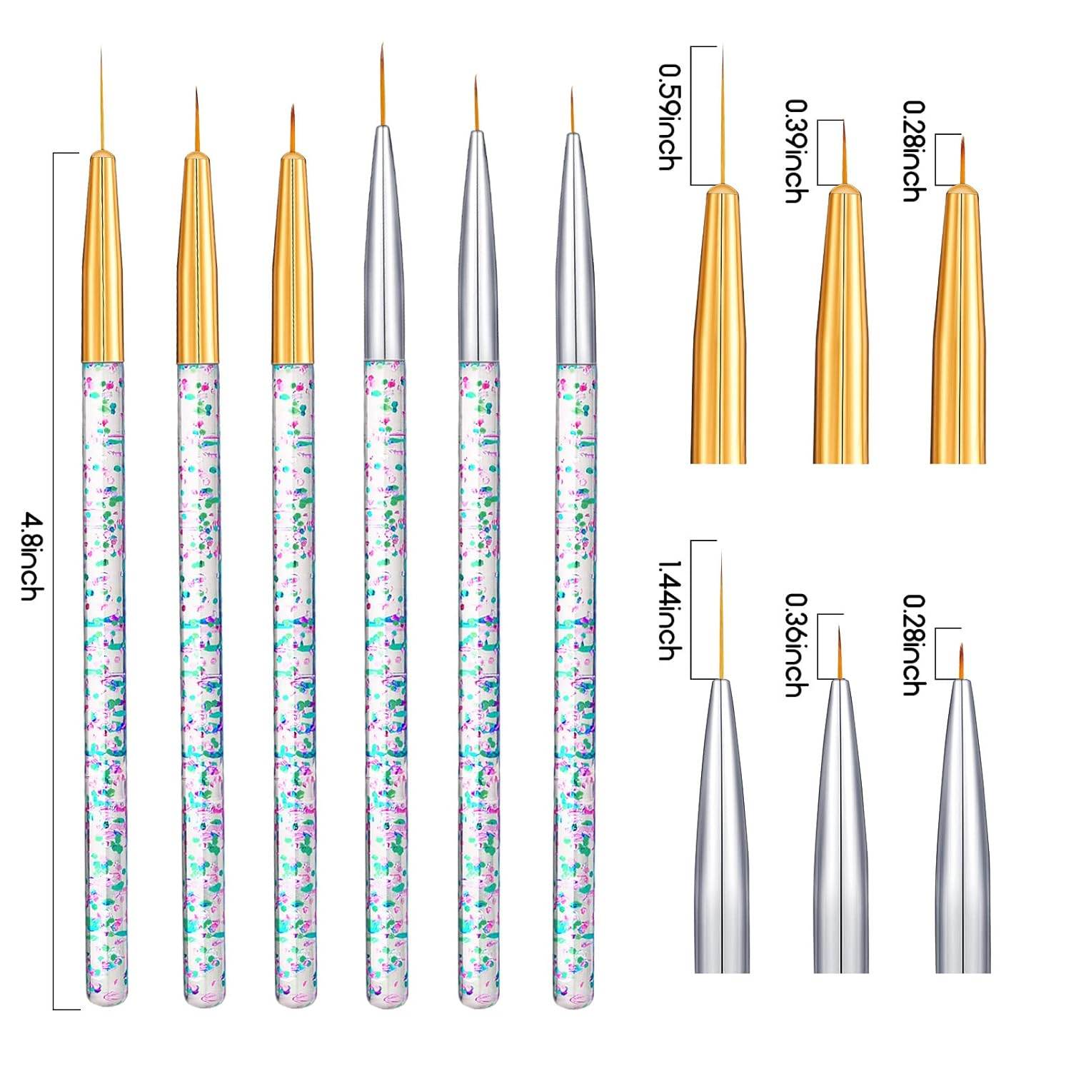 12 Pieces Eyeliner Brushes Set, Slanted Makeup Gel Eyeliner Brush Line Fine Bent Eyeliner Brush Pointed Round Makeup Brush Angled Eyeliner Makeup Tool for Girls Women Cosmetic Applicators - My Store