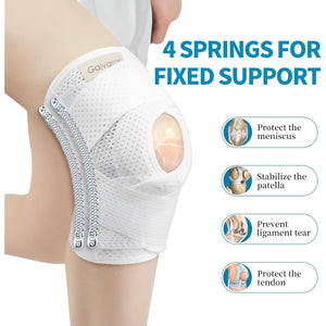Galvaran Knee Brace with Side Stabilizers for Meniscal Tear Knee Pain ACL MCL Arthritis Injuries Recovery, Breathable Adjustable Knee Support for Men and Women