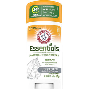 Arm & Hammer Deodorant 2.5 Ounce Essentials Unscented (73ml) (3 Pack)