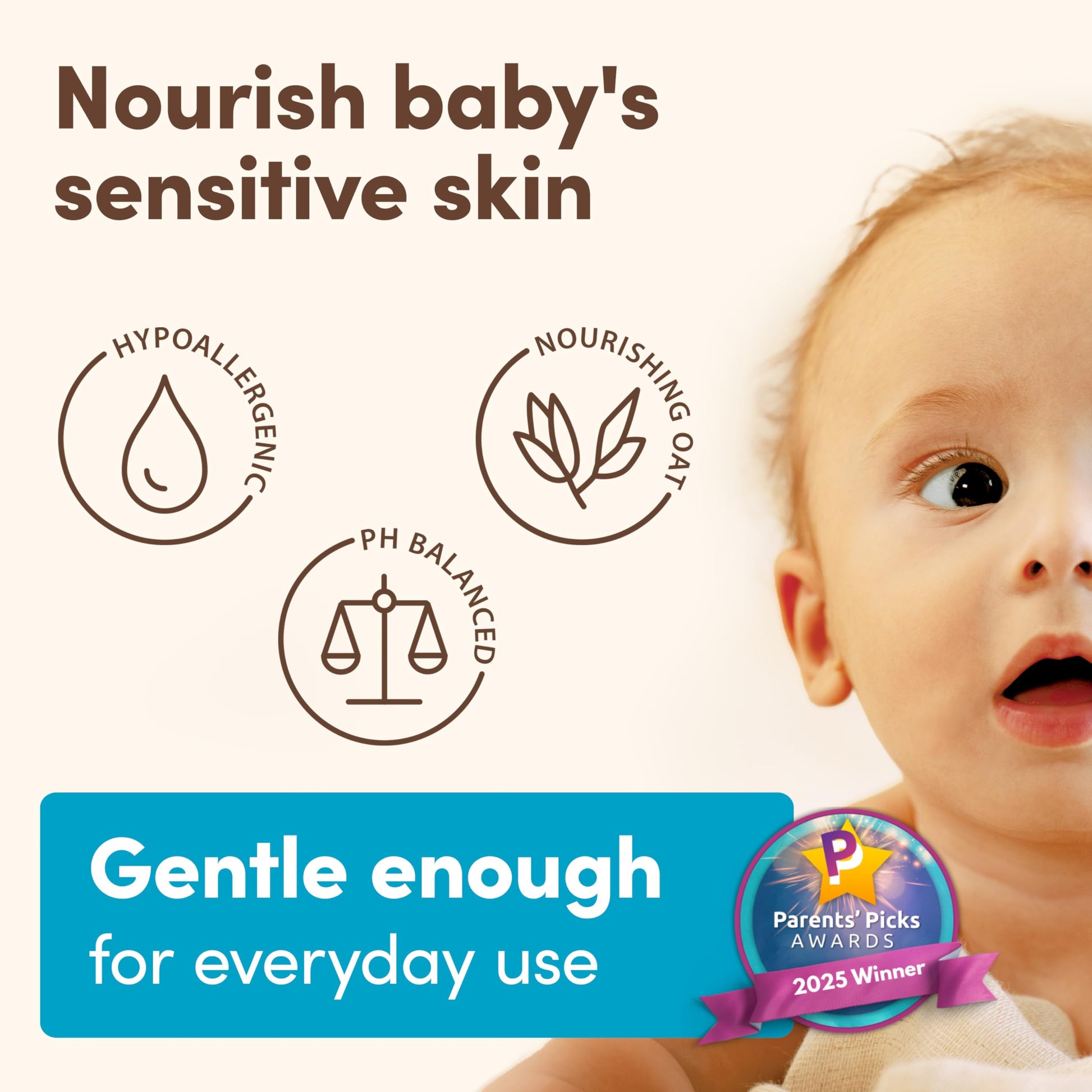 Buy now Aveeno Baby Daily Moisture Gentle Body Wash & Shampoo with Oat Extract, 2-in-1 Baby Bath Wash & Hair Shampoo, Tear- & Paraben-Free for Hair & Sensitive Skin, Lightly Scented, 18 fl. oz at indiglob india