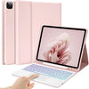 BQSS Keyboard Case for iPad Air 13 inch (M3 2025/M2 2024) & iPad Pro 12.9 inch 6th/5th/4th/3rd Gen Keyboards Cover Detachable Non-Backlit Wireless Keyboards Cases with Pencil Holder Black - Pink (Backlit Keyboard)