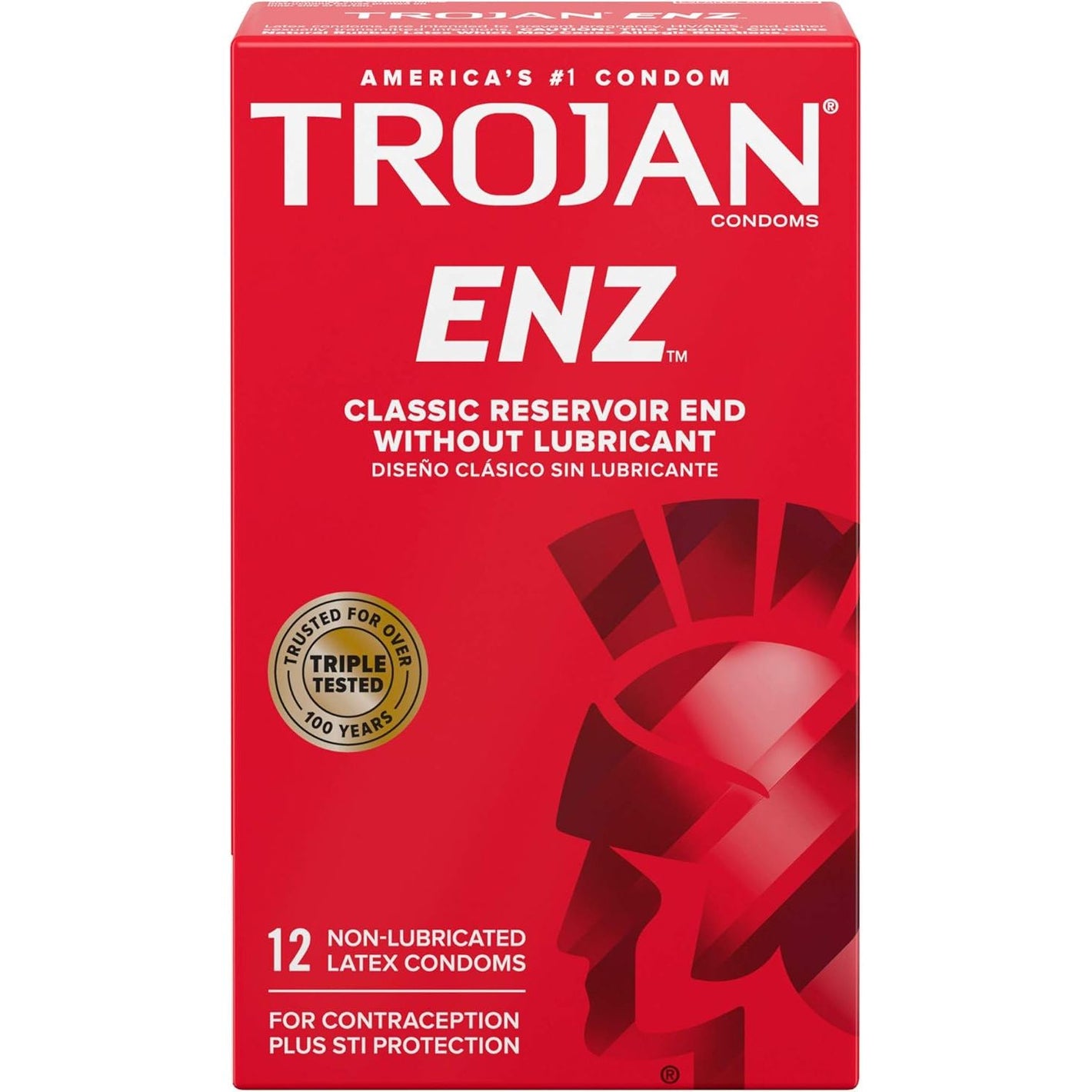 Trojan ENZ Natural Latex Non-Lubricated Condoms - 12 Count