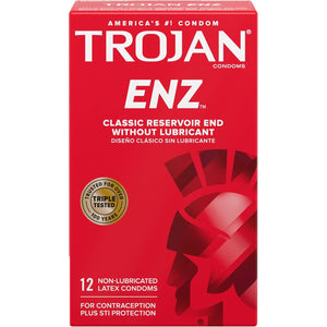Trojan ENZ Natural Latex Non-Lubricated Condoms - 12 Count