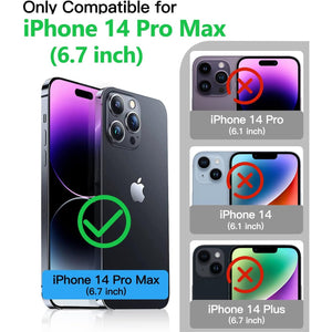 ATATOO Wallet Case for iPhone 14 Pro Max with Card Holder, Sliding Camera Cover, Military Grade Protective Case Compatible with iPhone 14 Pro Max 6.7 Inch 2022 - Black