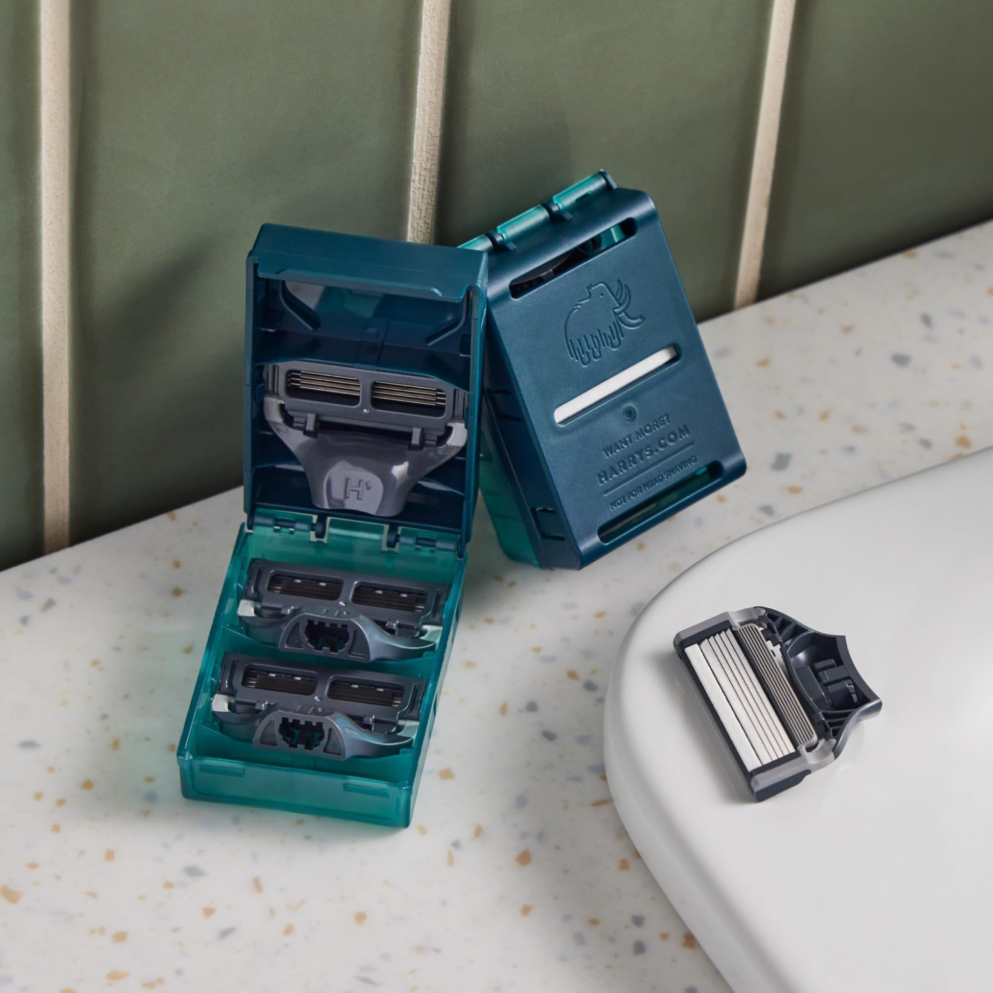 Buy now Harry's Original Razor Blades for Men - 10 Count - Premium Razor Blade Refill Cartridges - German Engineered at indiglob india