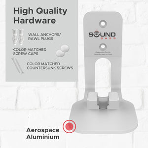 Sound Bass ONE, ONE Gen 2, ONE SL & Play:1 Wall Mount Bracket, Twin Pack [2pcs], White, Compatible with Sonos ONE, ONE Gen 2, ONE SL & PLAY1 Speaker