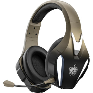 PHOINIKAS Wireless Gaming Headset for PS4 PS5 PC Switch, Wireless Gaming Over Ear Headphones with Detachable Noise Canceling Mic, 7.1 Stereo Sound, Only 3.5mm Wired Mode for XboxSeires -Dazzle Gold