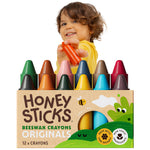 Buy now Honeysticks 100% Pure Beeswax Crayons (12 Pack) - Non Toxic Crayons for Toddlers 1-3, Safe for Baby from 1 Year Old Plus, Handmade with Natural Beeswax and Food-Grade Colors, Eco Friendly at indiglob india