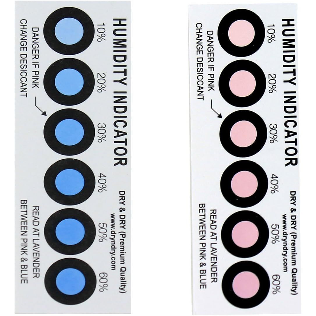 Premium Humidity Indicator Cards 20 Pack(Reusable) - 10-60% 6 Spot(20 Cards)
