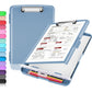 Buy now Sooez Clipboard with Storage, Clip Board 8.5 x 11 with Pen Holder, Plastic Organization Case Box for Letter Legal A4 Size Paper, Low Profile Clip, Nurses Teachers Must Haves, School & Office Supplies Haze Blue at indiglob india