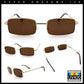 SA106 Mens Retro Vintage Narrow Rectangular Pimp Metal Sunglasses