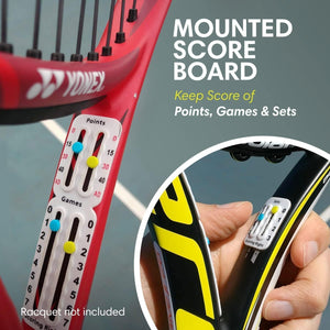 Scoring Right Portable Tennis Racket and Padel Scorekeeper, Easily Mounted Small Score Board to Keep Score of Points, Games, and Sets, ITF Conforming and Lightweight Mini Score Keeper, 1.9g