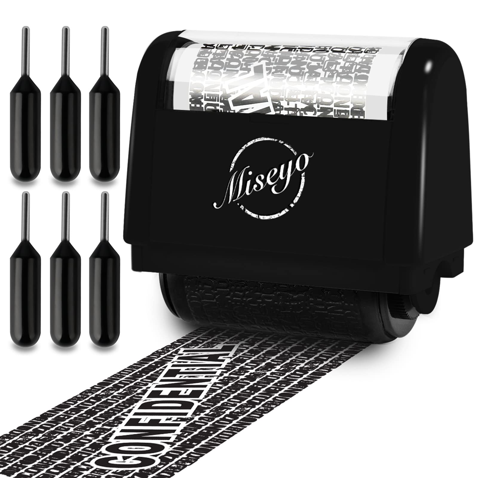 Buy now Miseyo Wide Identity Theft Protection Roller Stamp Set - Yellow (3 Refill Ink Included) at indiglob india