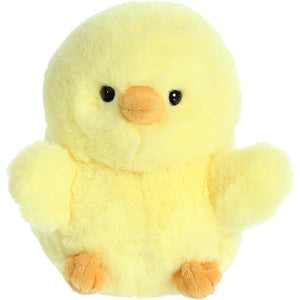 Aurora® Round Rolly Pet™ Chickadee Chick™ Stuffed Animal - Adorable Companions - On-The-Go Fun - Yellow 5 Inches