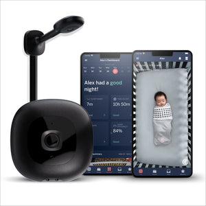 Buy now Nanit Pro Smart Baby Monitor & Wall Mount - 1080p Secure Wi-Fi Video Camera, Sensor-Free Sleep & Breathing Motion Tracker, 2-Way Audio, Sound & Motion Alerts, Night Vision, and Breathing Band - Black at indiglob india