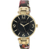 Anne Klein Women's Leather Strap Watch - Black/Gold