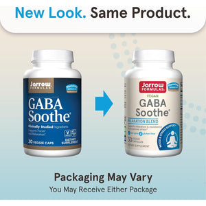 Jarrow Formulas GABA Soothe - 30 Veggie Caps - Supports Focus, Relaxation & Resistance to Stress - with Theanine & Ashwagandha Extract - 30 Servings