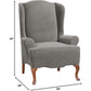 SureFit Stretch Morgan - Wing Chair Slipcover - Gray (SF45358)