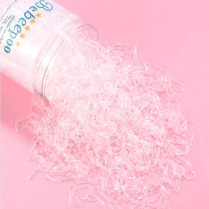 Clear Hair Elastics，BEBEEPOO 2500pcs Rubber Bands for Hair, Clear Mini Elastic Rubber Hair Bands, Small Hair Tties - STRONG - REUSEABLE
