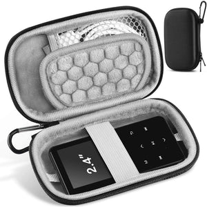 AGPTEK MP3 MP4 Player Case for 2.4 inch MP3 Player, for Gracioso/for ChenFec/for Safuciiv/for RUIZU/for Aiworth and Other MP3 Players Under 2.4 inch, Portable Case with Metal Carabiner Clip