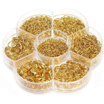 1 Box(1450PCS) Assorted Sizes Metal Closed Open Jump Rings Connecters for Necklace Bracelet DIY Jewelry Making Findings Kits(3mm 4mm 5mm 6mm 7mm 8mm 10mm)(Gold) - My Store