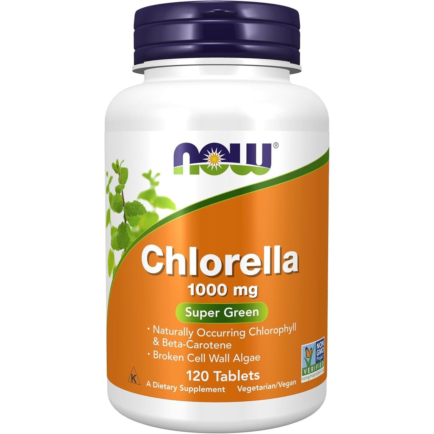 NOW Foods Supplements, Chlorella 1000 mg with naturally occurring Chlorophyll, Beta-Carotene, mixed Carotenoids, Vitamin C, Iron and Protein, 120 Tablets