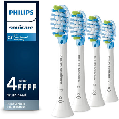 Philips Sonicare Genuine C3 Premium Plaque Control Replacement Toothbrush Heads, 2 Brush Heads, Black, HX9042/95
