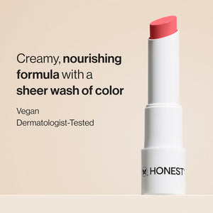 Honest Beauty Moisturizing Vegan Tinted Lip Balm | Antioxidant-rich Acai Extracts + Avocado Oil | Paraben Free + Cruelty Free | Summer Melon