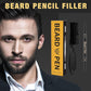 Beard Pen Beard Pencil Filler for Men 1 Day Beard Color With Beard Brush Kit Male Mustache Repair Shaping Beard Define Pen Effective Enhance Beard （Black）