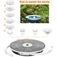 AISITIN 3.5W Solar Fountain Pump, LED Lighting Solar Water Pump Floating Fountain with 6 Nozzles, 1500mAh Battery Backup for Bird Bath, Fish Tank, Pond or Garden Decoration Solar Aerator Pump