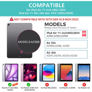 iPad Air 11-inch M2 2024/ iPad Air 5th Gen 10.9 Case with Keyboard,iPad Air 4th Gen 2020,iPad Pro 11 2018 with Detachable Wireless Bluetooth Keyboard case with Pencil Holder(Sky Blue)