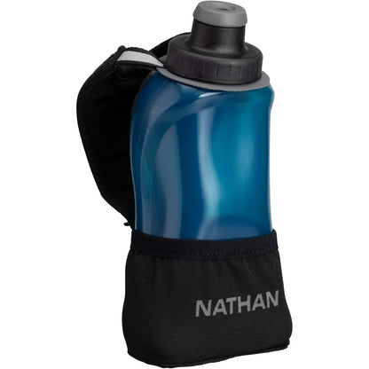 Nathan Running Handheld Water Bottle Adjustable No-Grip Quick Squeeze Lite Hand Strap. 12 oz Insulated Water Bottle. Reflective Hydration