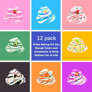 12 Pack Butter Slime Kit, Scented Slime Toy Kit for Girls and Boys, Soft & Non-Sticky, Play Education and Birthday Gift, for Kids Party Fun Stress Relief Toys - My Store