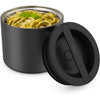 Bentgo Stainless Insulated Food Container - 2.4 Cups (19 oz), Triple-Layer Insulation, Vacuum Seal, Leak-Proof, Built-In Handle, Wide Opening, Premium Stainless Steel, for Cool/Warm Foods (Steel) - Black