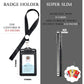 Badge Holder with 2 Lanyard Leather Easily Holds 1 to 6 Cards, Trifold Heavy Duty ID Card Holder, for Nurse Teacher School Medical Law Enforcement