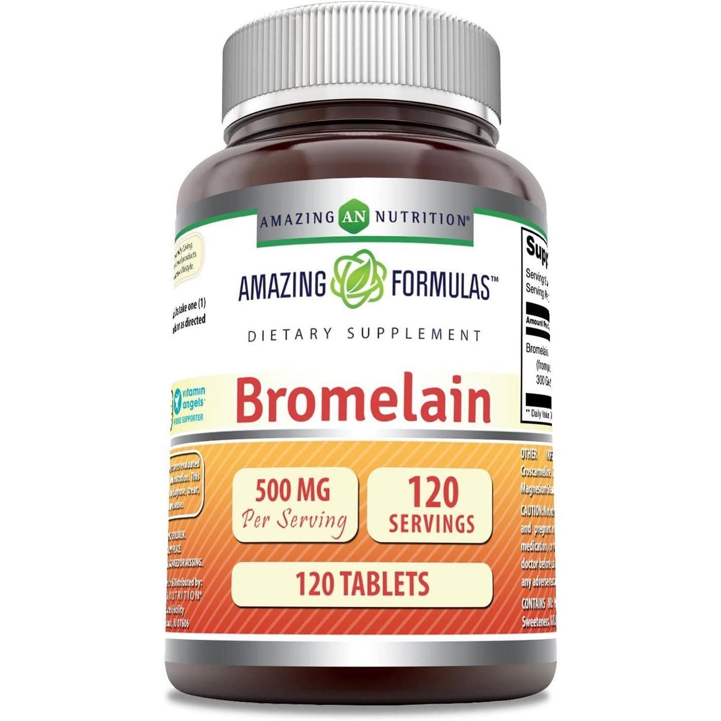 Amazing Formulas Bromelain 500 Mg (300 GDU) | Tablets Supplement | Non-GMO | Gluten-Free | Made in USA (1 Pack | 120 Count)