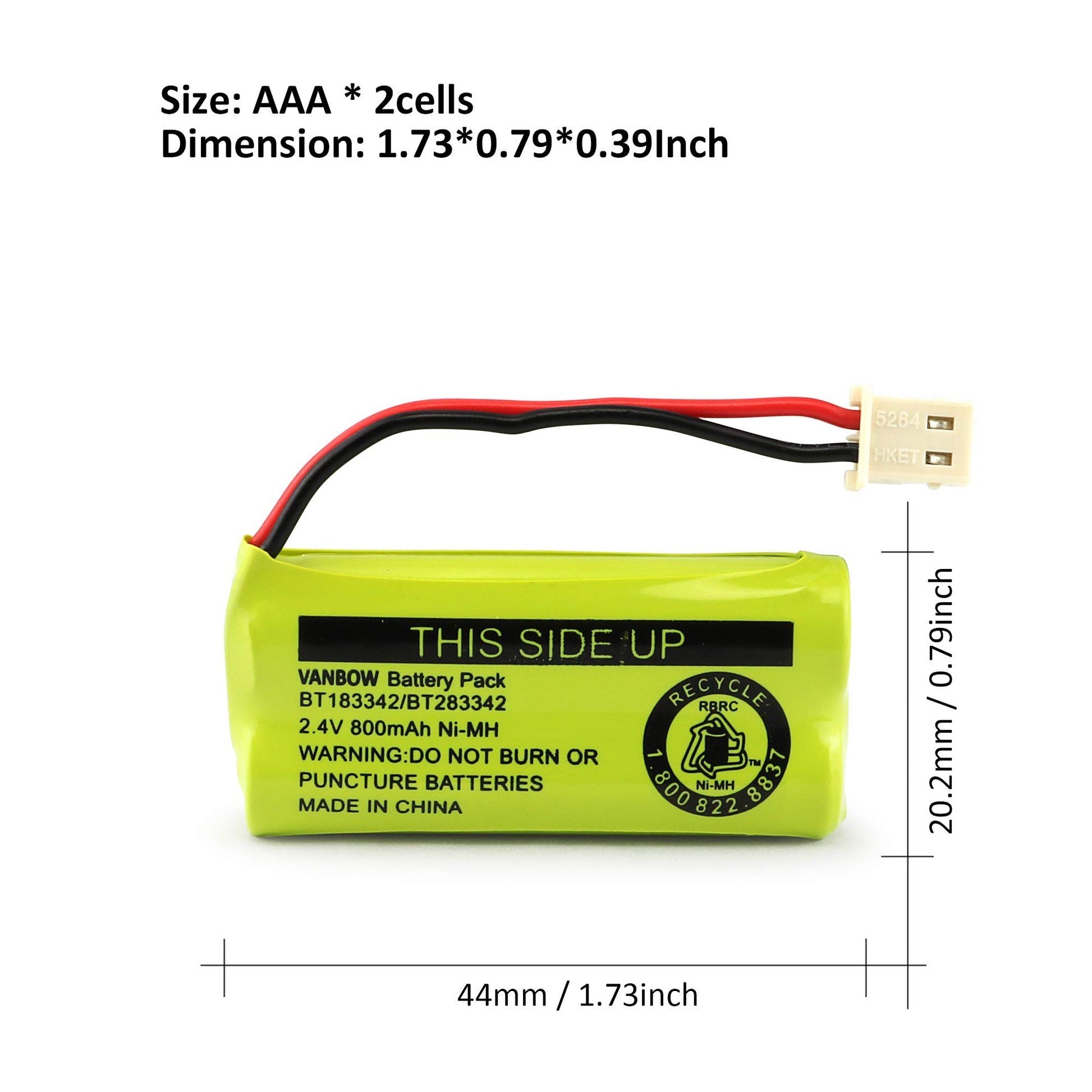 Buy now BT183342/BT283342 2.4V 800mAh Ni-MH Battery Pack, Compatible with AT&T VTech Cordless Phone Batteries BT166342/BT266342 BT162342/BT262342 CS6709 CS6609 CS6509 CS6409 EL52100 EL50003 (Pack 2) at indiglob india