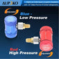Aupoko R1234yf Quick Couplers, High/Low Side R1234yf Manual Couplers Connector Adapters with 1/4" Male Port, Replacement for A/C Refrigerants Manifold Gauge Set