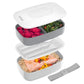 Buy now Bentgo Classic - Adult Bento Box, Stackable 3-Compartment Lunch Box with Removable Utensil Set and Sealing Strap, BPA-Free, Food Container Ideal for Meal Prep, Work, and On the Go (Blush Marble) Gray at indiglob india