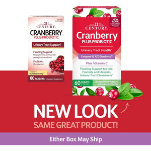 21st Century Cranberry Plus Probiotic Tablets, 60 Count