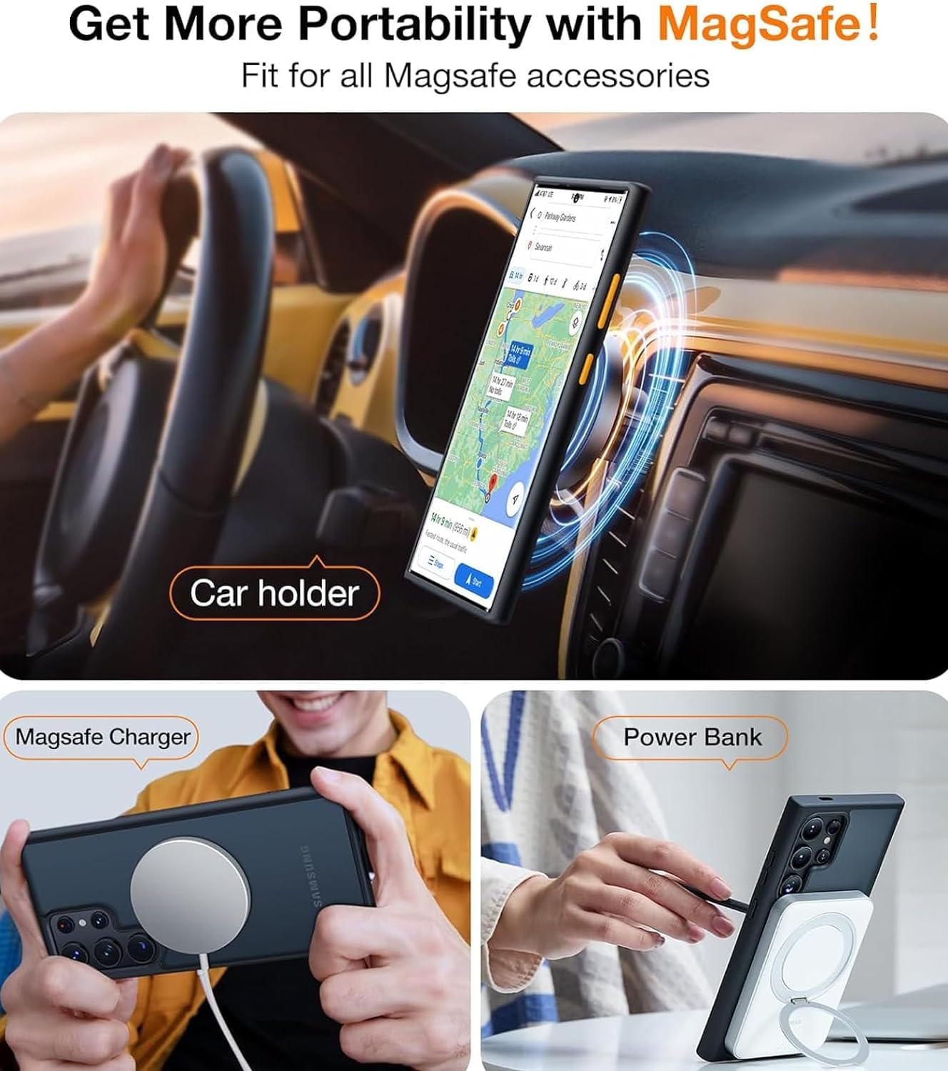 Buy now TORRAS Magnetic Shockproof for Samsung Galaxy S23 Ultra Case, Fit for MagSafe, 4X Military Grade Protection, Translucent Slim Case for Samsung S23 Ultra Case Anti-Fingerprint Anti-Scratch, Black at indiglob india