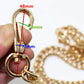 Model Worker DIY Iron Flat Chain Strap Handbag Chains Purse Chain Straps Shoulder Cross Body Replacement Straps with Metal Buckles (55", Gold)