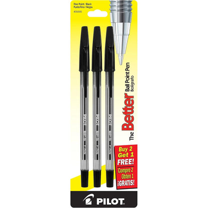Pilot The Better Ball Point Pen Refillable Ballpoint Stick Pens, Fine Point, Blue Ink, 12-Pack (36011), Dozen Box (0.7mm - Fine)