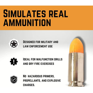 ST Action Pro 9mm Snap Caps – 10 Pack Inert Dummy Rounds for Dry Fire, Reloading & Malfunction Drills – Orange Insert, Safe & Reusable – Veteran-Owned, Manufactured in USA