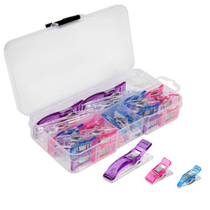 Buy now SINGER Sewing & Quilting Clips, 24ct - Large, Small & Mini Fabric Clips for Crafts - Assorted Color Quilt Clamps, Multi-Use Sewing Tool, Includes Storage Case at indiglob india