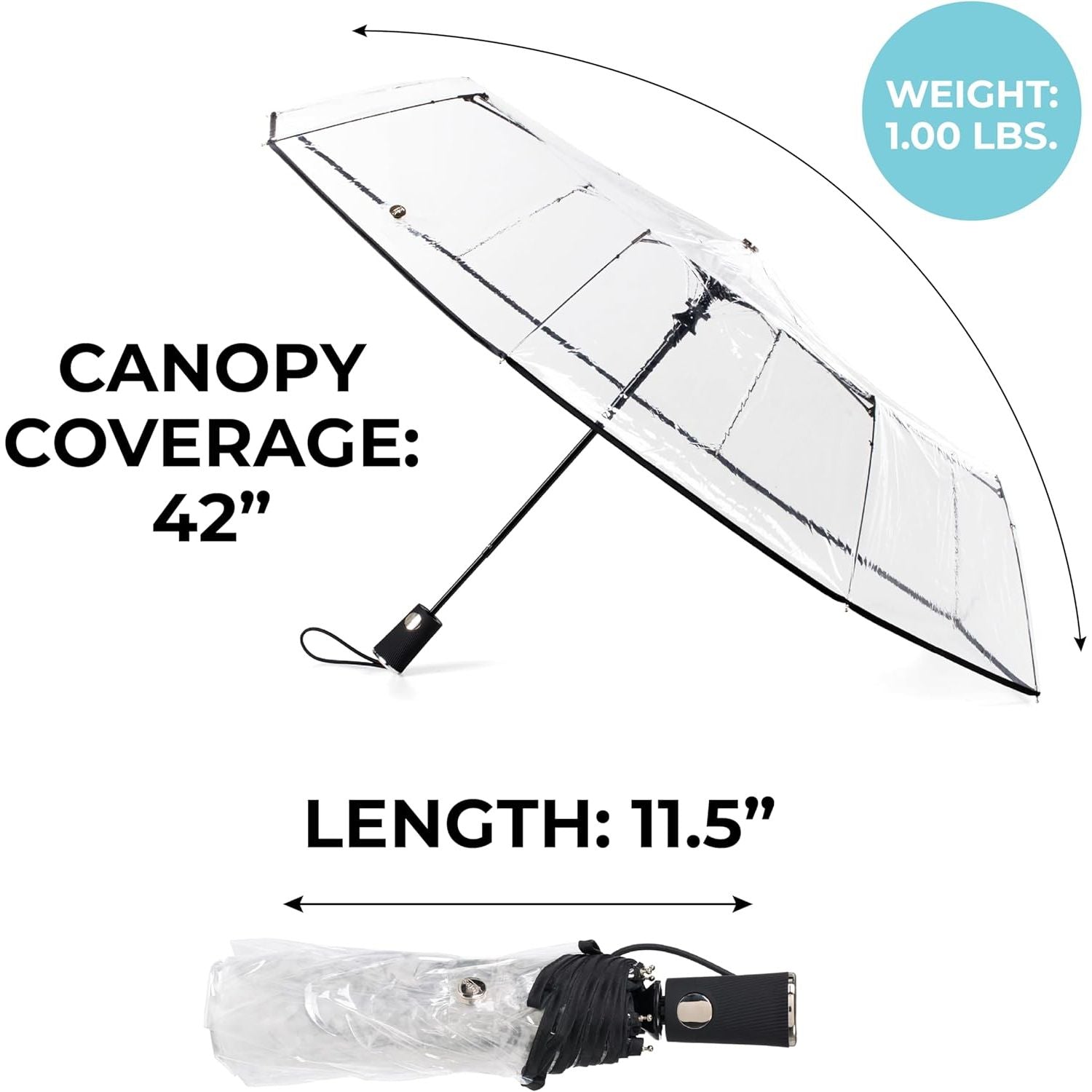 Buy now Ultra Clear Folding Umbrella with Auto Open Technology at indiglob india