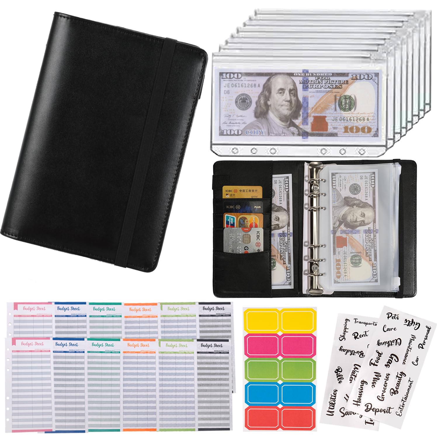 Buy now NICOOTHBudget Binder Cash Envelopes A6 Money Saving Binder with Zipper envelopes (Purple) at indiglob india