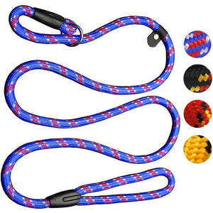 Dog Rope Leash, 5 FT Pet Slip Lead, Dog Training Leash, Standard Adjustable Pet Nylon Leash for Small Medium Dogs 10-80 lb Walking(Blue)